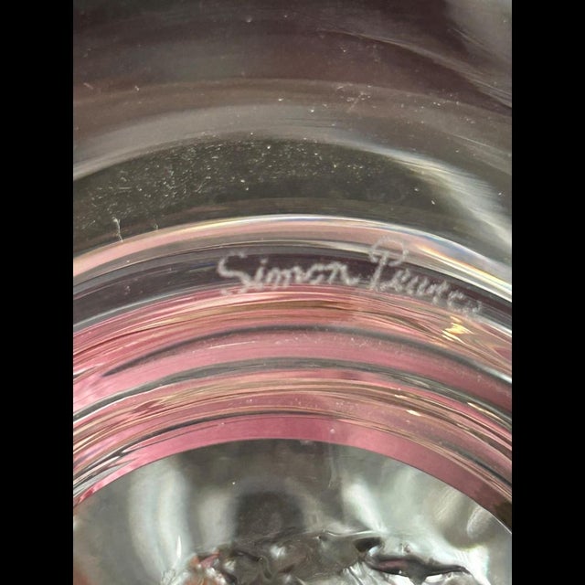 Glass 1980s Vintage Simon Pearce Large Glass Footed Vase For Sale - Image 7 of 9