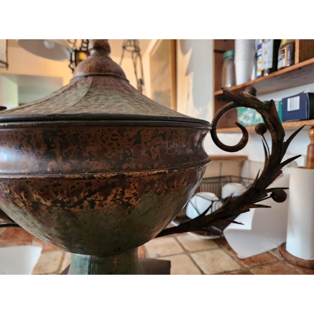 Baroque Antique Baroque Painted Iron Urn-Vase, 1890s For Sale - Image 3 of 7