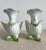 Pair of Vintage Blanc De Chine Bird Vases with lovely green hand painted neck tie on green perch. Excellent vintage...