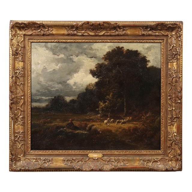 Jean Ferdinand Chaigneau, Landscape, Oil on Canvas, Framed For Sale