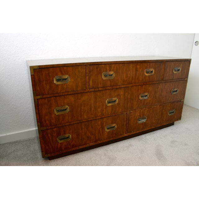 Mid Century Campaign Dixie 7Drawer Lowboy Dresser Chairish