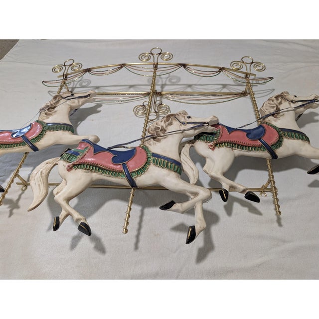 Curtis Jere C Jere Carousel Horses Metal Style Wall Sculpture For Sale - Image 4 of 15