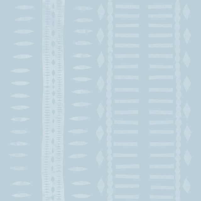 Sample - Tribal Moderne Wallpaper by Paule Marrot in Blue For Sale