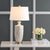 Pattered Vase Table Lamp - White & Gold For Sale - Image 4 of 5