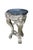 Vintage Neoclassical Greek God pedestal table / plant stand by Royal Bronze Studio. A black marble top is supported by a...