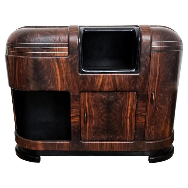 Italian Art Deco Walnut Burl and Mirror Mosaic Dry Bar Cabinet by Paolo Buffa, 1940s For Sale - Image 10 of 10