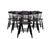 lovely set of 6 Windsor style Spindle-back dining chairs . Black ebonized Solid Oak . The exact manufactured date is...