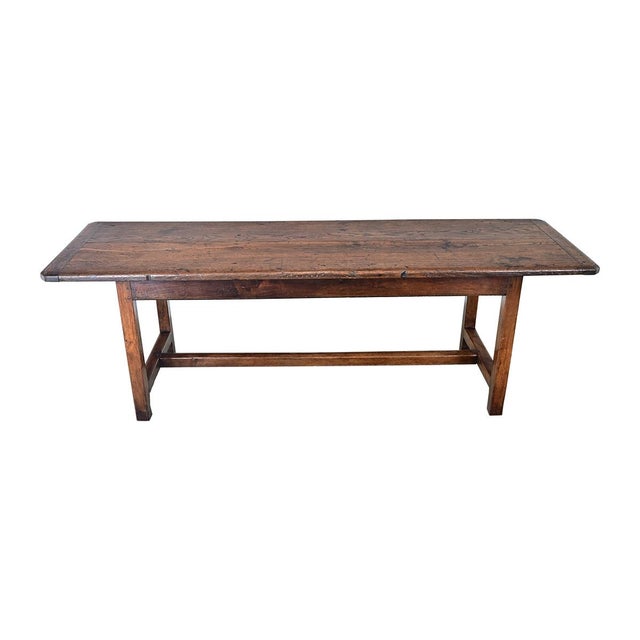 Brown French 19th Century Solid Oak Farm Table For Sale - Image 8 of 16