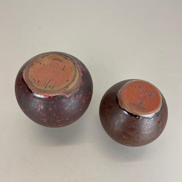 Ceramic Studio Pottery Vases from Elmar & Elke Kubicek, Germany, 1970s, Set of 2 For Sale - Image 15 of 18