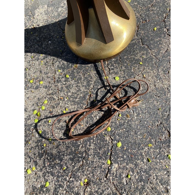 Mid Century Modern Sculptural Wood Table Lamp For Sale In Milwaukee - Image 6 of 10