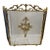 Vintage French Provincial Style Bird & Flower Design Brass Fireplace Screen For Sale