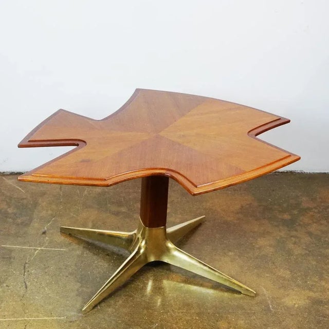 Mid-Century Modern Mid-Century Austrian Walnut and Brass Coffee Table by Oswald Haerdtl For Sale - Image 3 of 14