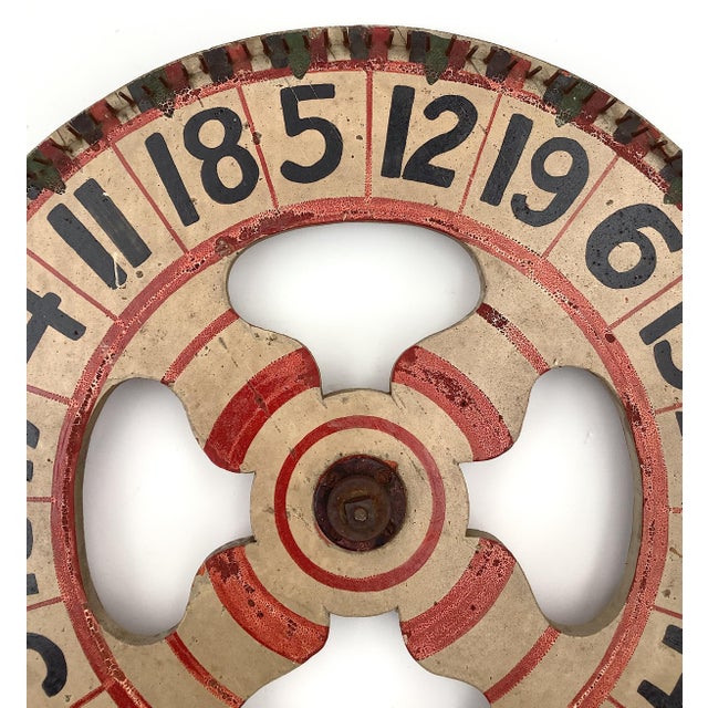 American Circa 1930s Two Sided Hand Painted Game Wheel For Sale - Image 3 of 12