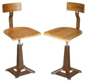 Set of Antique Height Adjustable Bar Stools
