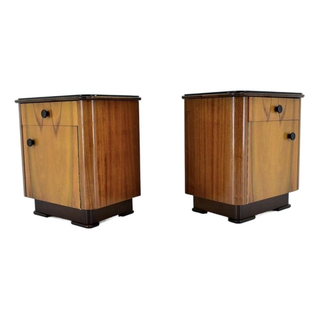 Pair of Mid-Century Czech Nightstands For Sale