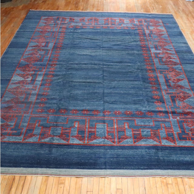 Oversize Contemporary Persian Blue Red Rug - 11'4" x 17'5" For Sale - Image 4 of 12