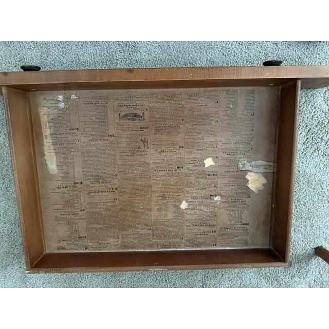 Mid-Century L. Hitchcock Stenciled Writing Desk & Matching Caned Bench – 2-Piece Set For Sale - Image 14 of 16