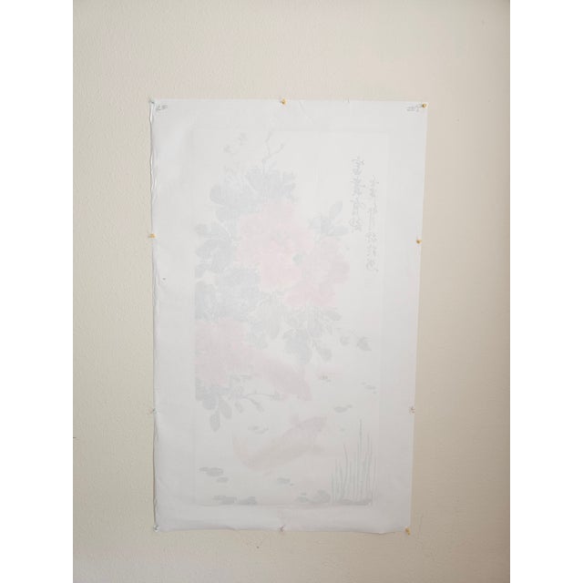 Fu Gui You Yu – Peonies & Koi Original Chinese Ink Painting For Sale - Image 18 of 18