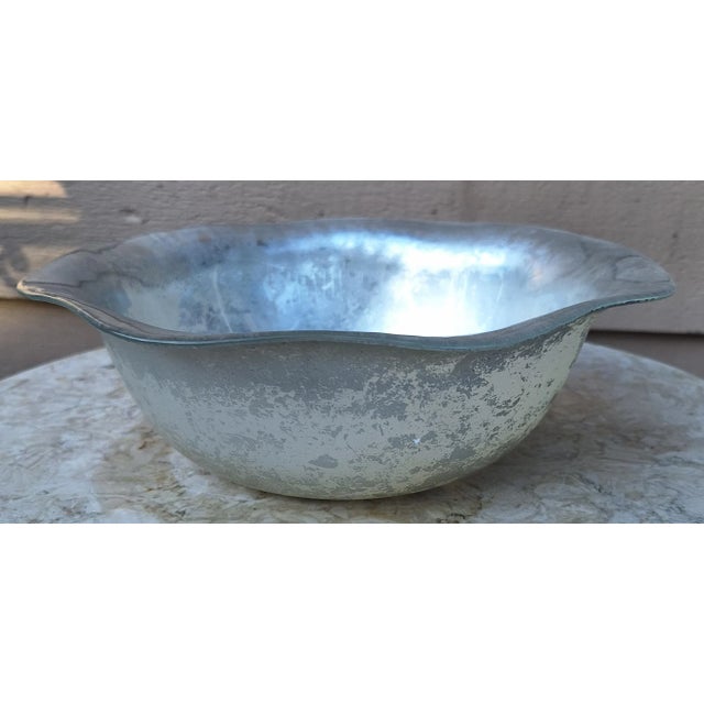 Vintage Nordstrom Turkish Silver Leaf Style Decorative Bowl - Medium Scale For Sale - Image 4 of 12