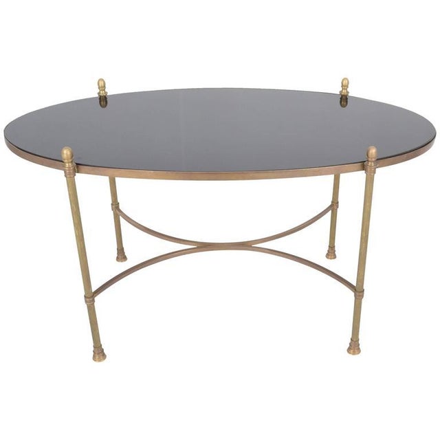 Neoclassical Style Brass and Black Granite Cocktail Table Chairish
