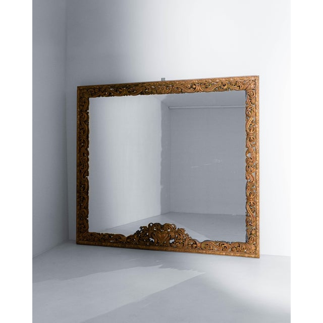 1900s Italian Monumental Carved Giltwood Mirror For Sale - Image 17 of 18