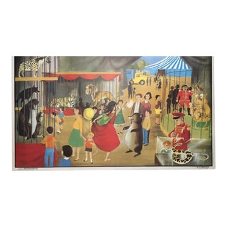Vintage French School "La Menagerie/Le Stade" Two-Sided Poster For Sale
