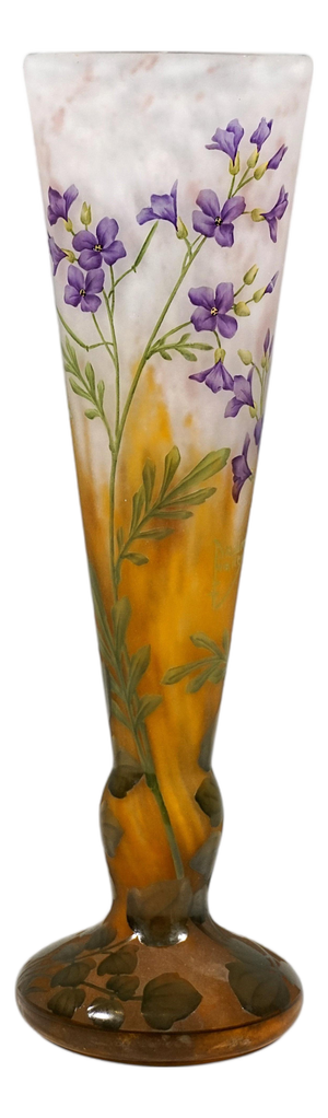 Art Nouveau Cameo Vase by Julienne Des Dames for Daum Nancy, France, 1910