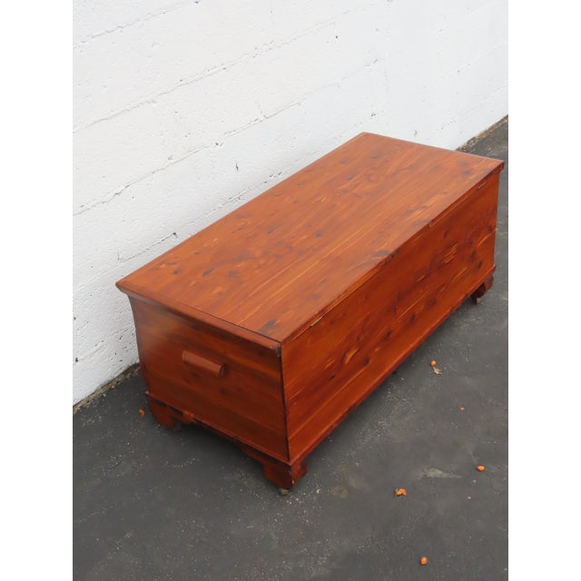 Early 1900s Solid Cedar Hope Chest Blanket Trunk Bench 6658 For Sale - Image 4 of 16