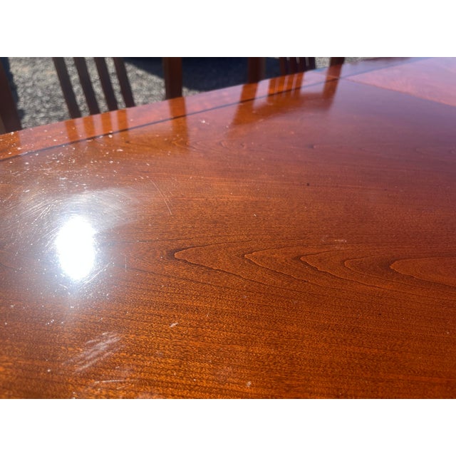 Brown 1970s Attributed to Thomasville American Expressions Dining Table and Chairs For Sale - Image 8 of 12