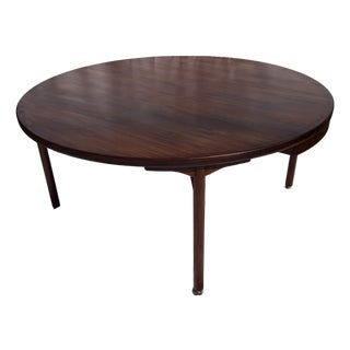 1970s Jens Risom Mid Century Modern Circular Table With Three Drawers 63" For Sale