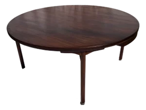 1970s Jens Risom Mid Century Modern Circular Table With Three Drawers 63"