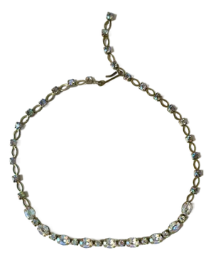 Choker Necklace Iridescent Rhinestones, Circa Early-20th Century