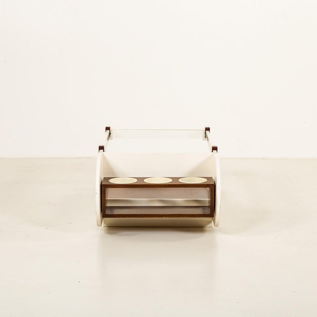 Brown Italian Coffee Table with Bar Compartment, 1970s For Sale - Image 8 of 12