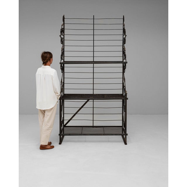 Mid 20th Century Mid 20th Century France Black Metal Bookcase For Sale - Image 5 of 11