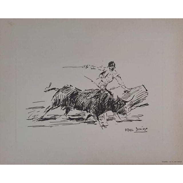 Roberto Domingo y Fallola, Armillita, in a natural pass, Engraving For Sale - Image 3 of 3