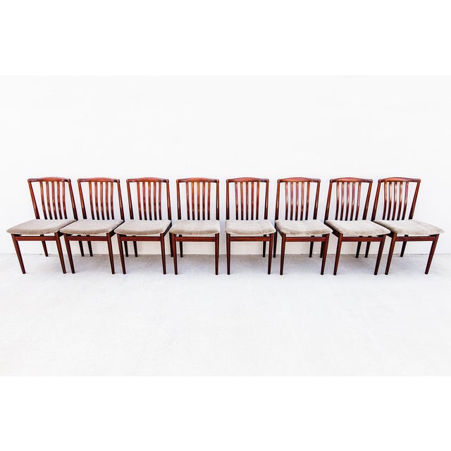 Mid-Century Modern Vintage Danish Modern Slat Back Dining Chairs by Vamdrup For Sale - Image 3 of 12
