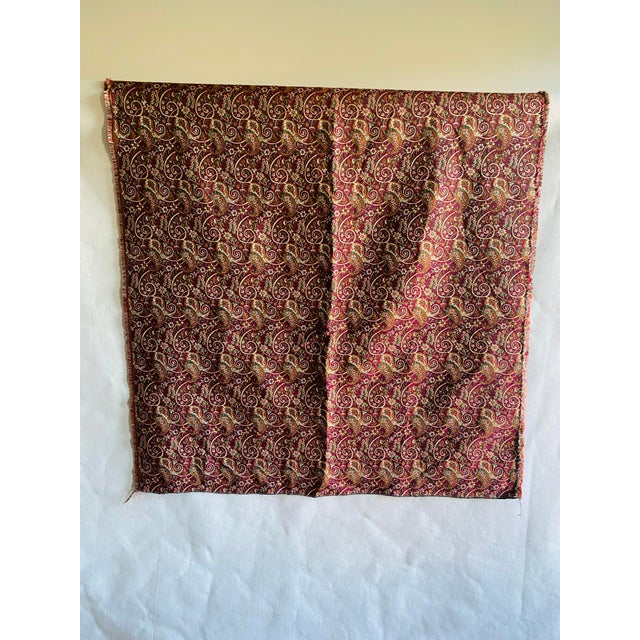 Vintage Uncut Woven Silk Persian Termeh Textile - 2.67 Yards For Sale - Image 10 of 13