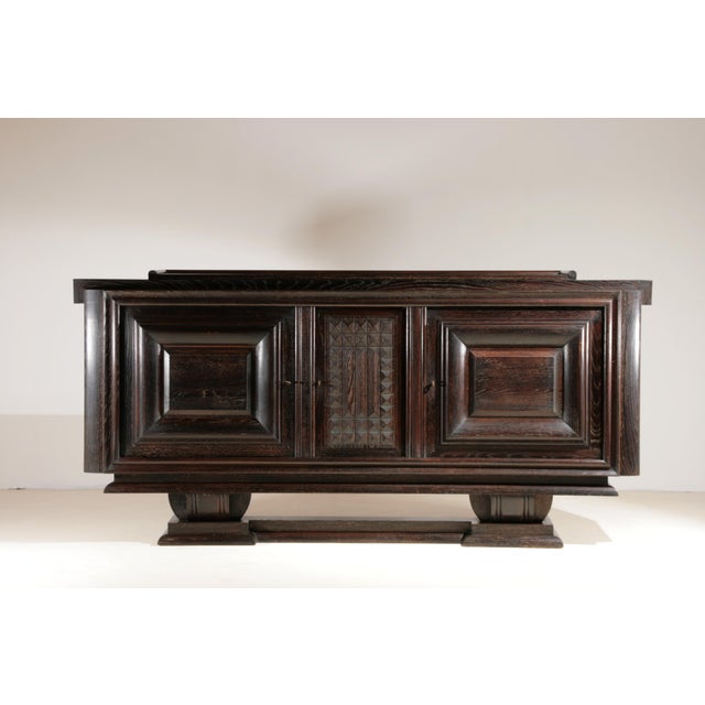 Art Deco Oak Sideboard in the style of Charles Dudouyt, France, 1930s For Sale - Image 6 of 16