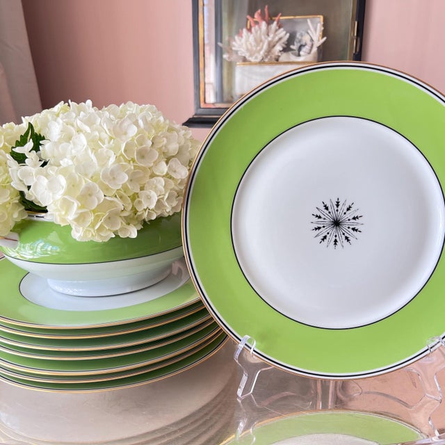 This is a beautiful set of 8 “Directiore” dinner plates by Ceralene / A. Raynaud et Cie, the design for which is based on...
