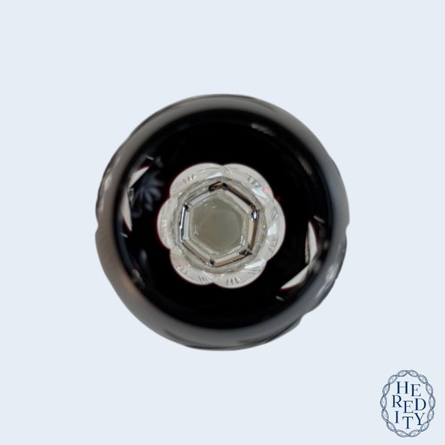 1960s Bohemian Crystal Cut-to-Clear Amethyst Cordial Glasses- Set of 6 For Sale In Houston - Image 6 of 10