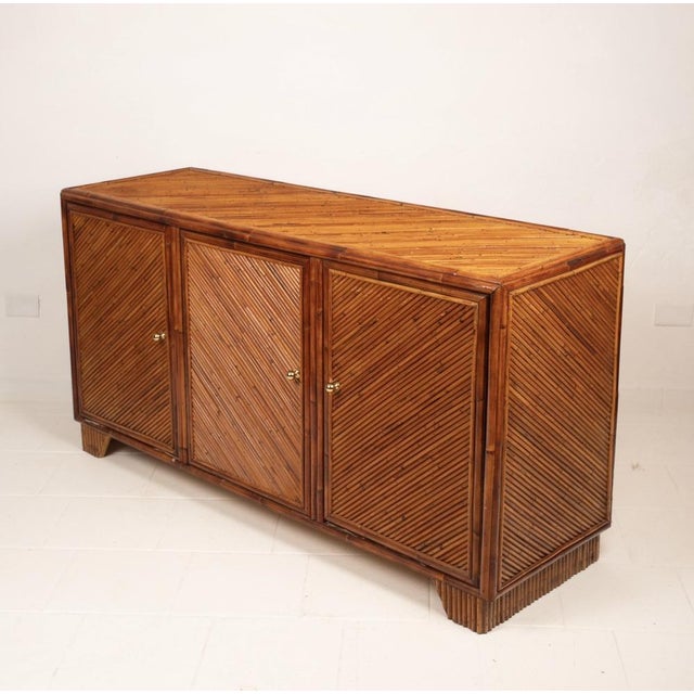 Brown Southern Nurseries Rattan Sideboard from Vivai Del Sud, 1970 For Sale - Image 8 of 18