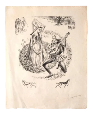 Paul-Pierre Lemagny, Figures, Lithograph, Mid-20th Century