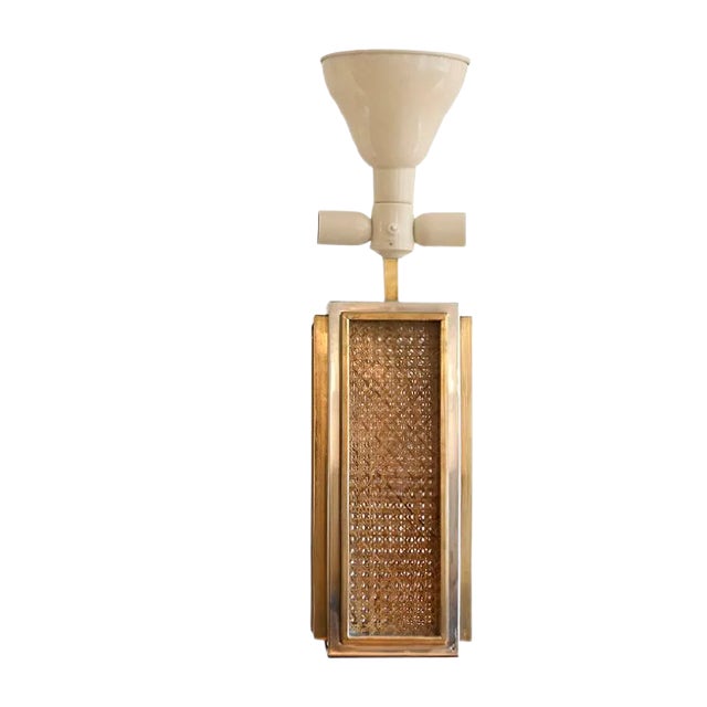Table Lamp with Woven Cane, Italy, 1970s For Sale