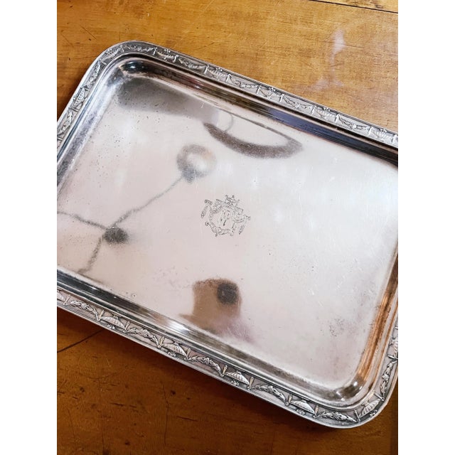 Metal Antique Silver Plated Serving Platter From the Hotel Pennsylvania Nyc For Sale - Image 7 of 9