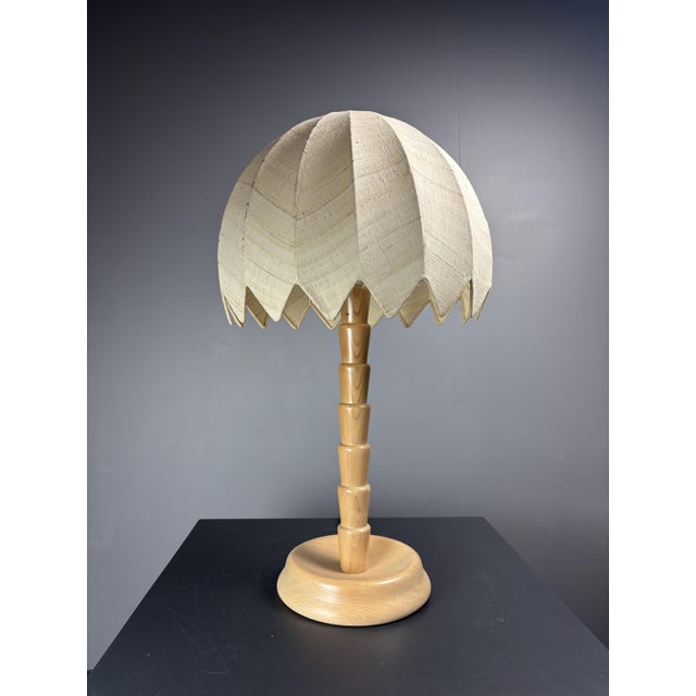 Pine Palm Table Mushroom Lamp from Temde, Switzerland, 1970s For Sale - Image 6 of 13
