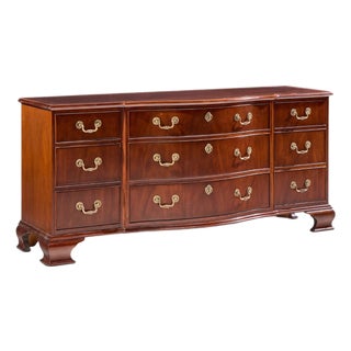 Baker Furniture Georgian Mahogany Bow Front Dresser For Sale