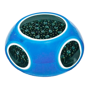 Murano Murano Fratelli Toso Cased Glass Windows Paperweight Faceted Millefiori Design