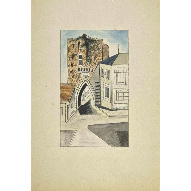 China ink and watercolor on cardboard realized by Albert Gaulme in 1950s. Not signed. Very good condition. This piece is...