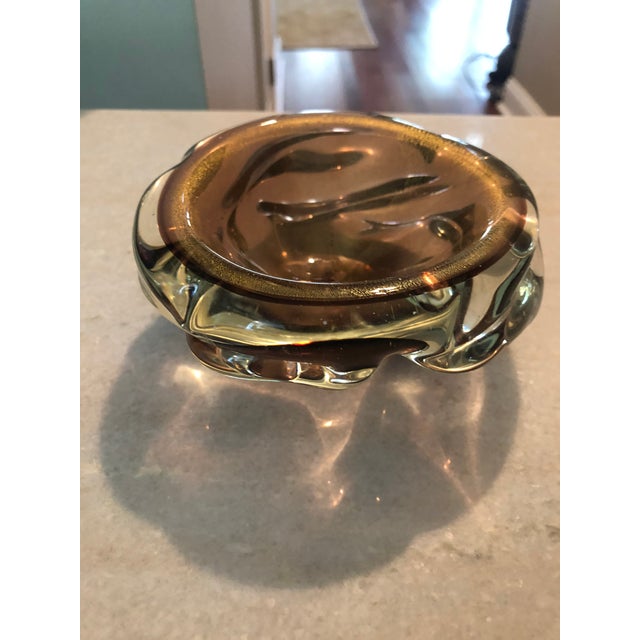 1960s Vintage Mid Century Murano Gold Bowl For Sale - Image 5 of 11