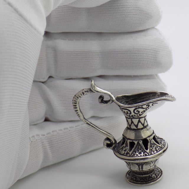 Vintage Italian Handmade Genuine Silver Elixir Bottle Caraf Figurine Miniature Sculpture, Made in Tuscany (Arezzo) For Sale - Image 9 of 12